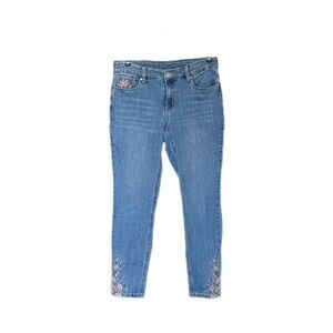Christopher & Banks Straight Leg Jeans with Floral Embroidery Women’s size 4